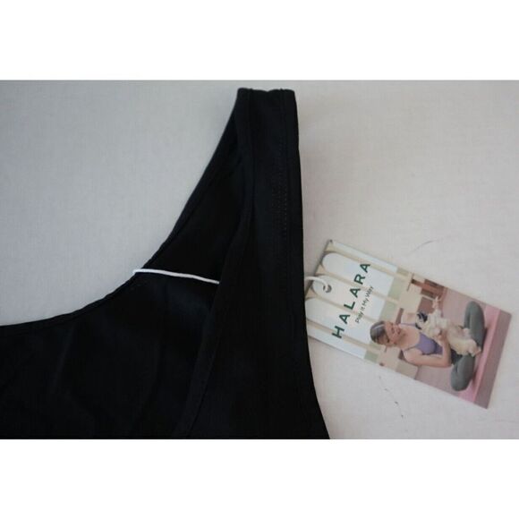 Halara Women's Sz Medium Black Round Neck Tie Front Play It My Way Tank Top - Picture 6 of 9